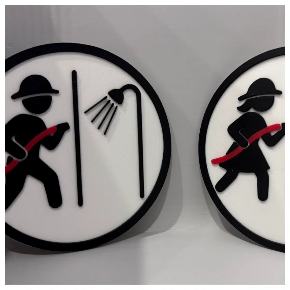 Firefighter Symbol Sign Shower Unisex Emergency Shower Access Panels Fire Safety Signage Emergency Escape Signage Shower Accessories Emergency Supplie