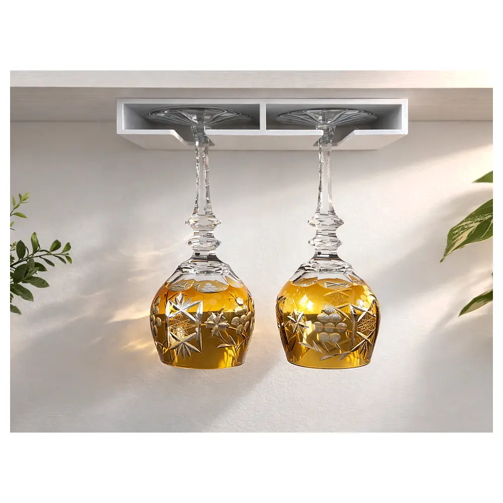 Wine Rack Shelf Holder Wall Mount Modern Minimalist Decor Wine Glasses Storage Display Stand Space