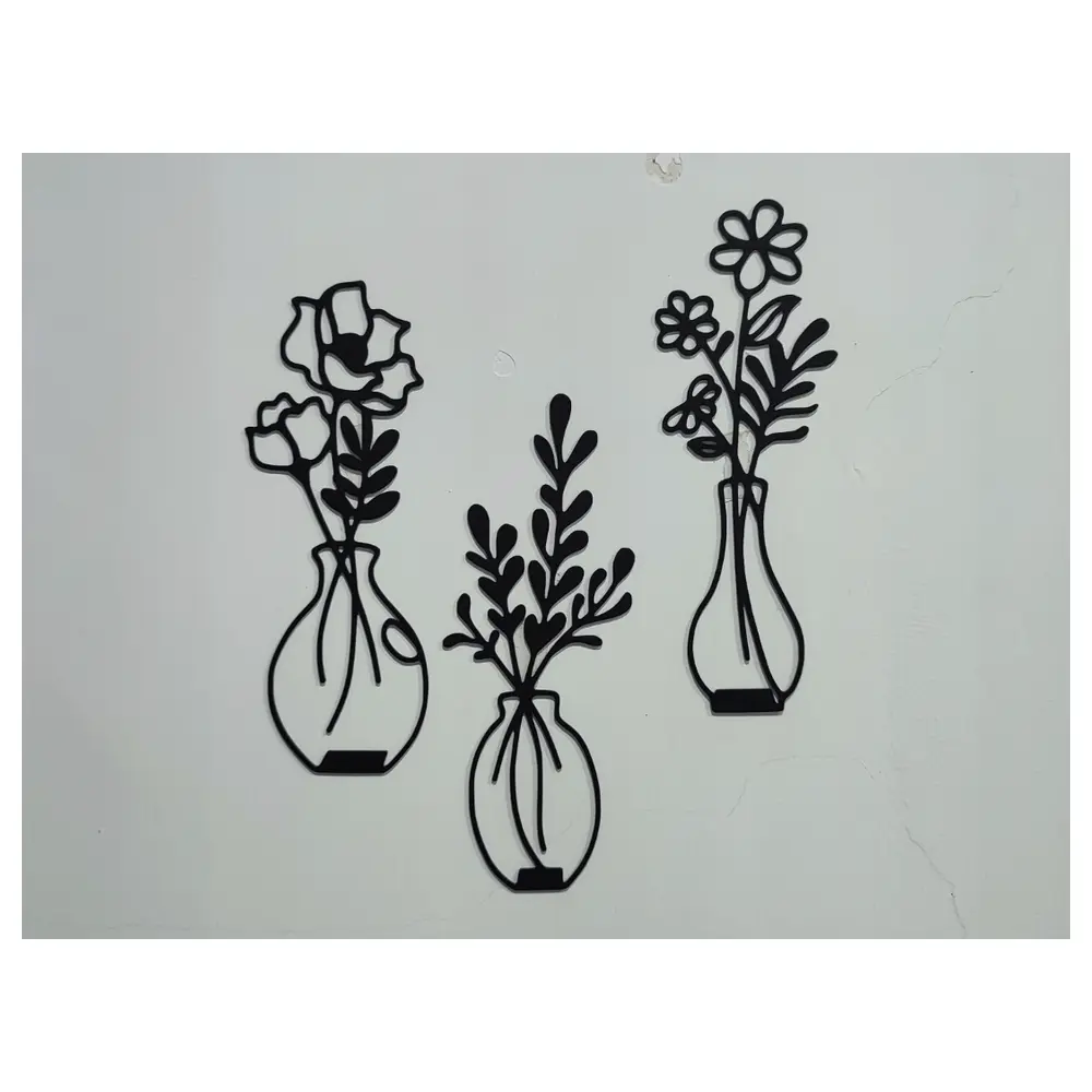 Black Botanical Wall Art Print Set Hanging Decor Indoor Wall Painting Modern Abstract Floral Art