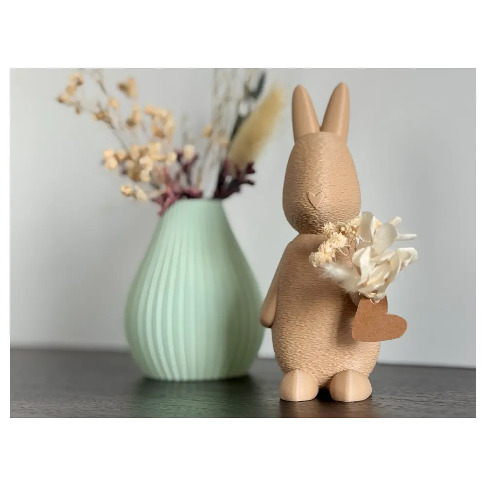 Holding Bouquet Rabbit Toy Cute Pet Animal Figurine Cartoon Decoration Creative Gift Pet Accessories
