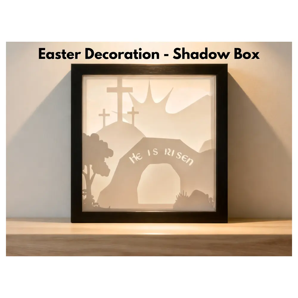 Easter Lightbox Shadow Box Resurrection Scene Simulation Lighting Box Holiday Decoration Christmas Gift Shadow Scene Props