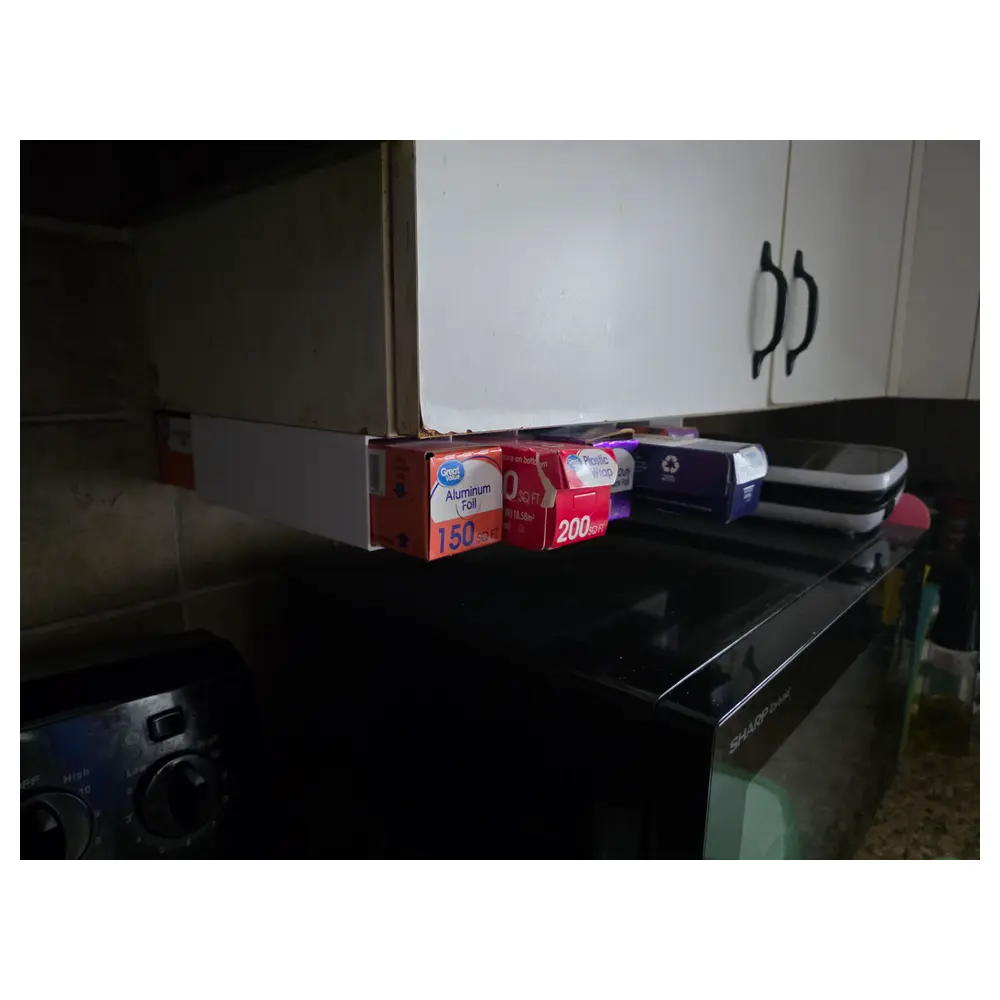 Under Cabinet Paper Towel Holder Kitchen Storage Shelf Wall Mounted Space Saving Organizer Hanging Rack