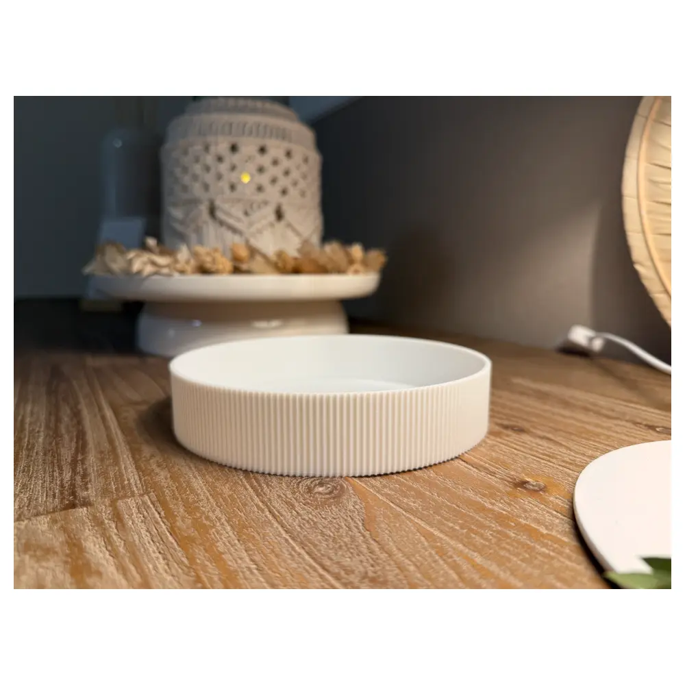 Decorative Bowl Trays Ribbed Ceramic Plates Dish Stands Kitchenware Accessories Support