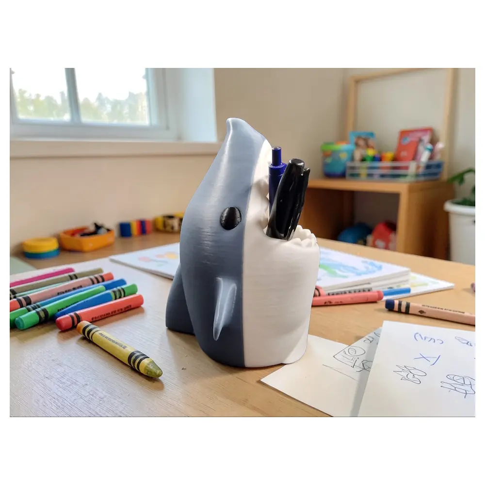 Shark Pencil Holder Creative Storage Desk Organizer Multi Function Pen Case Office Supplies Storage Box