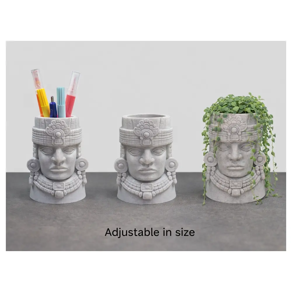Aztec Head Statue Ancient Art Mexico Culture Decorative Sculpture