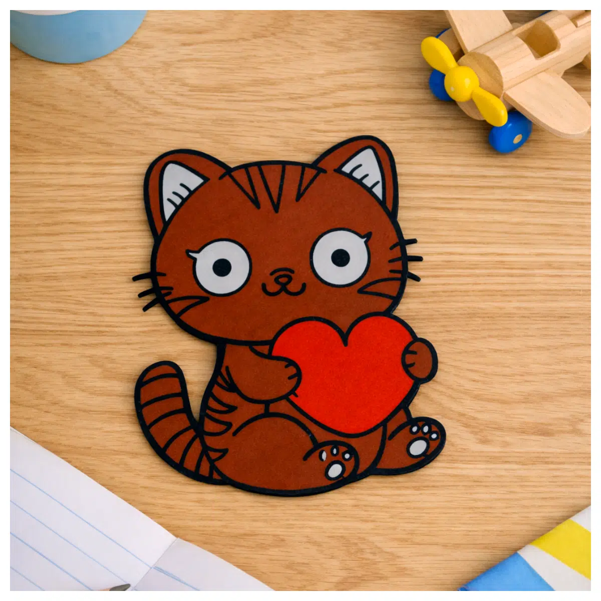 Cute Cat 2D Stickers Cartoon Cat Decal Wall Stickers Laptop Stickers Phone Stickers Kids Gift Cute Sticker Wholesale