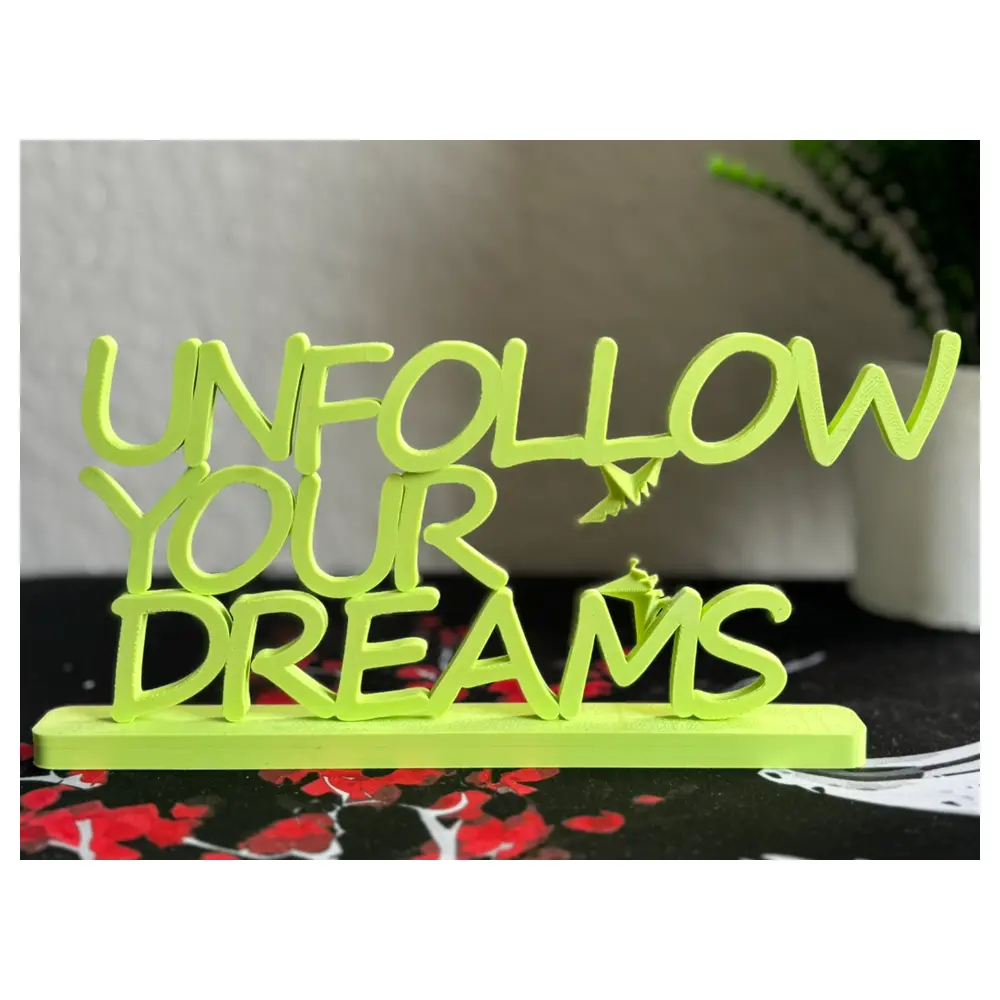 Motivational Sign Stop Chasing Dreams Inspiration Quote Desk Decor Positive Affirmation Goal Setting
