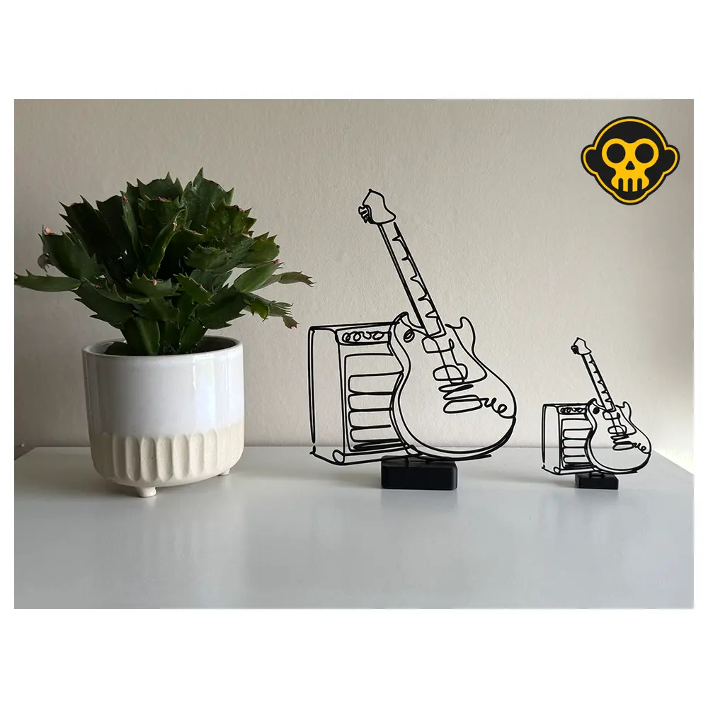 Electric Guitar Sculpture Art Line Design Guitar Parts Music Sculpture Rock Guitar Decor