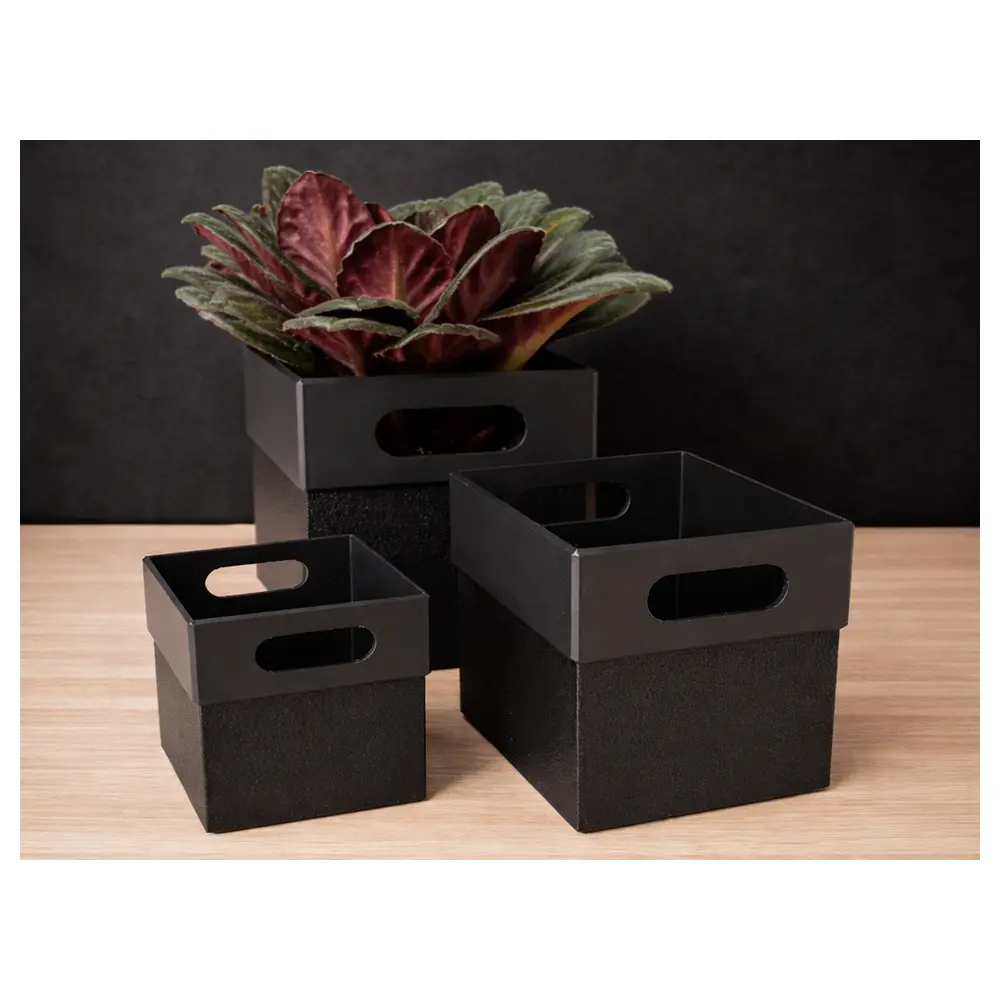 Modern FUZZY Black Matte Planter Pot Flower Box Garden Pot Succulent Planter Matte Planter