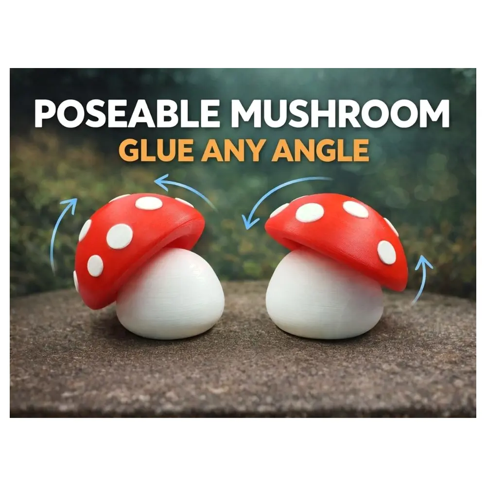 Posable Mushroom Desk Decor Any Angle Display Creative Decoration Mushroom Figurine Decorative Toy Flexible Mushroom