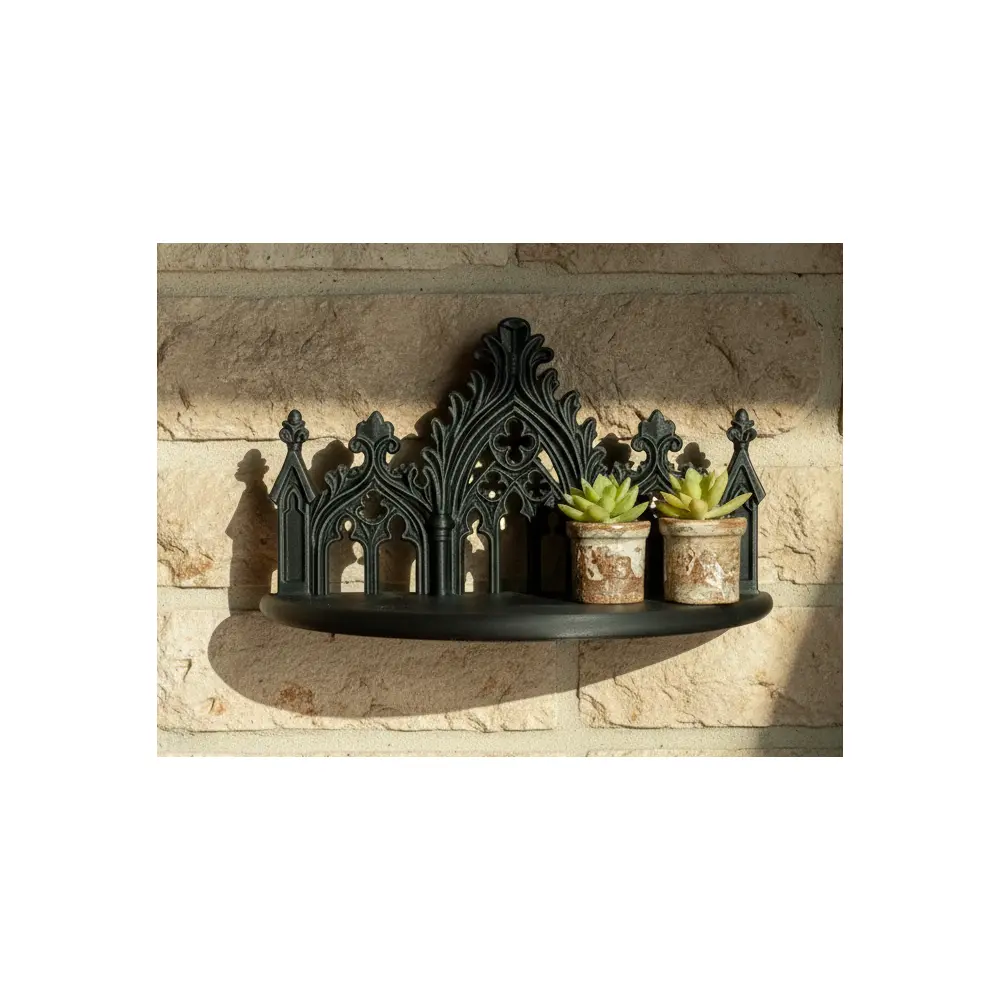 Cathedral Wall Mounted Shelves Gothic Leaf Decor Wall Shelf Hanging Display Art Holder