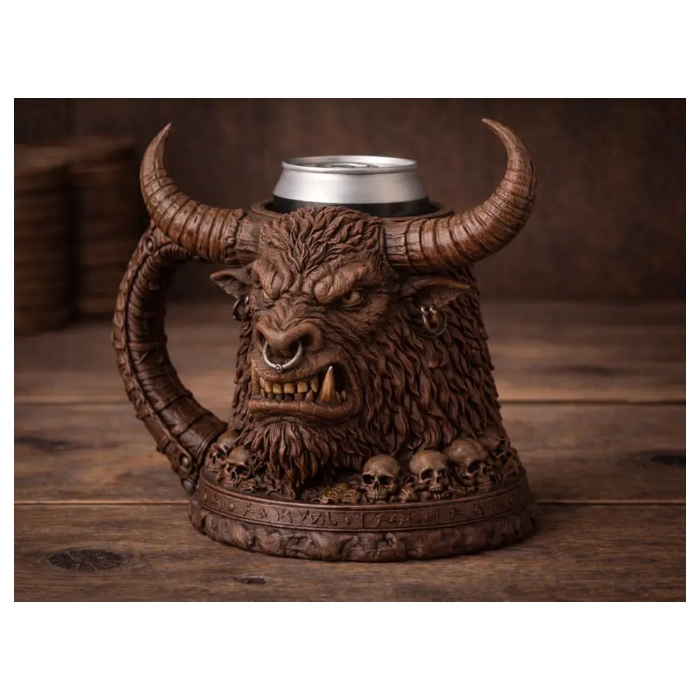 Minotaur Head Beer Can Mug DnD Roleplay Beer Collection Novelty Mug