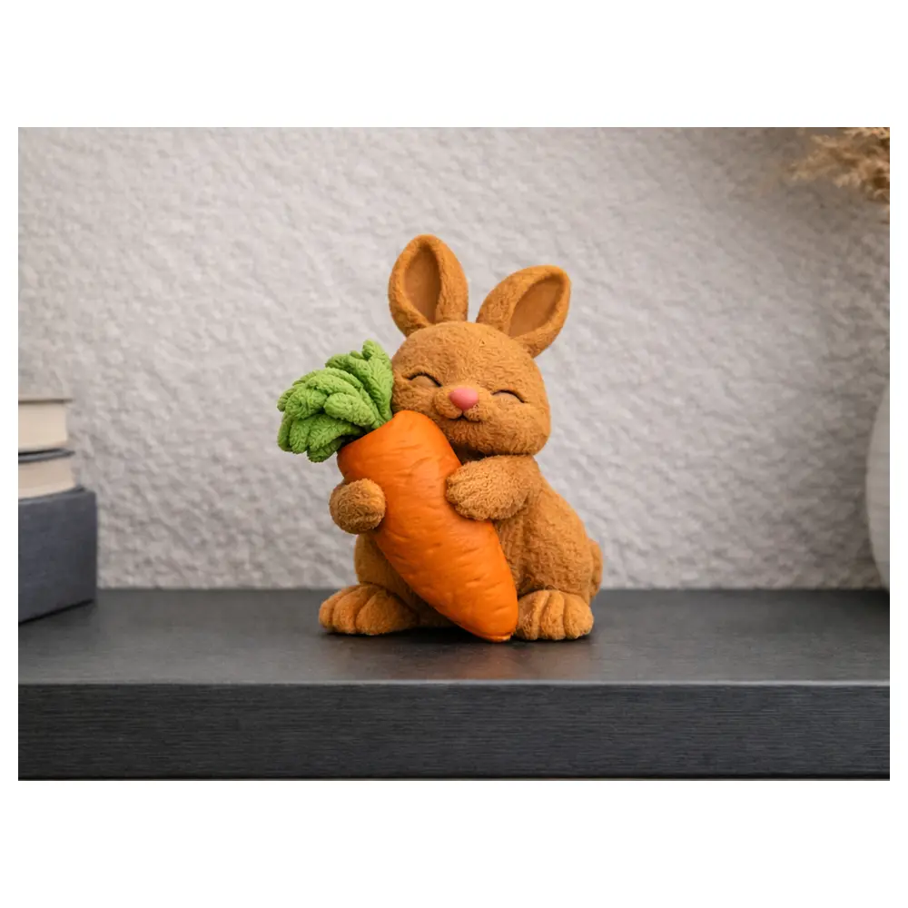 Cute Easter Bunny Toy Set Huggable Carrot Collectible Holiday Decoration Rabbit Figures Creative Gift