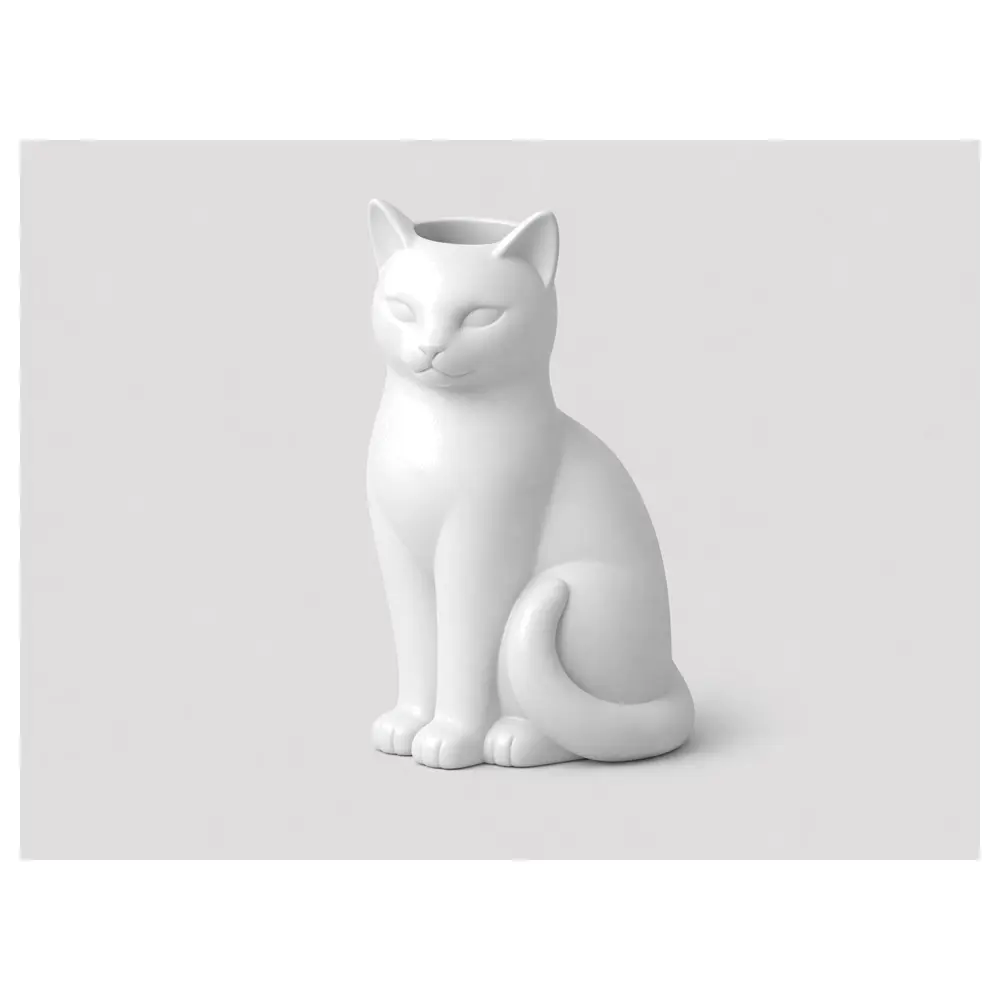 Cat Ceramic Vase Cat Planter Decorative Home Pet Figurine Repair Parts Replacement