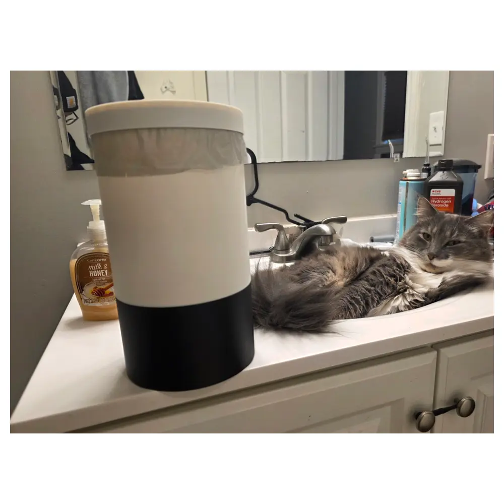 Cat Litter Bag Holder Trash Can Pet Supplies Storage Box Automatic Litter Disposal Multi Function Portable