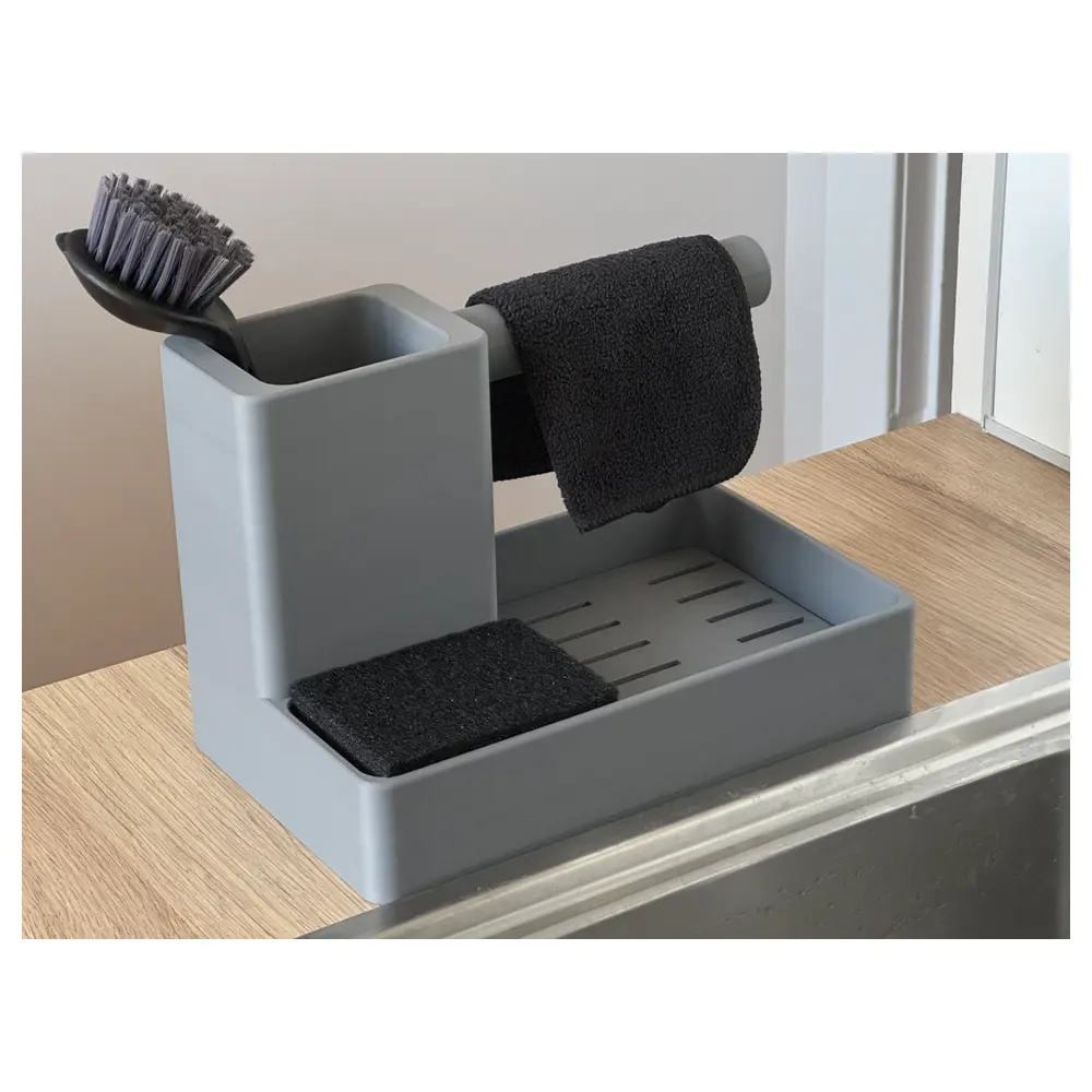 Kitchen Sink Organizer Drip Tray Towel Rack Multi Purpose Cleaning Accessories Drain Mat Storage