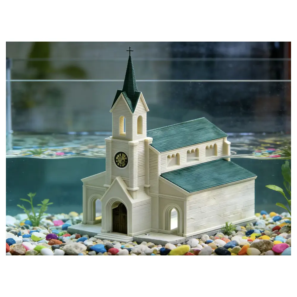 Aquarium Ornament Shipwreck Church Aquarium Decoration Fish Tank Small Church Display Piece Fish Viewing Accessories