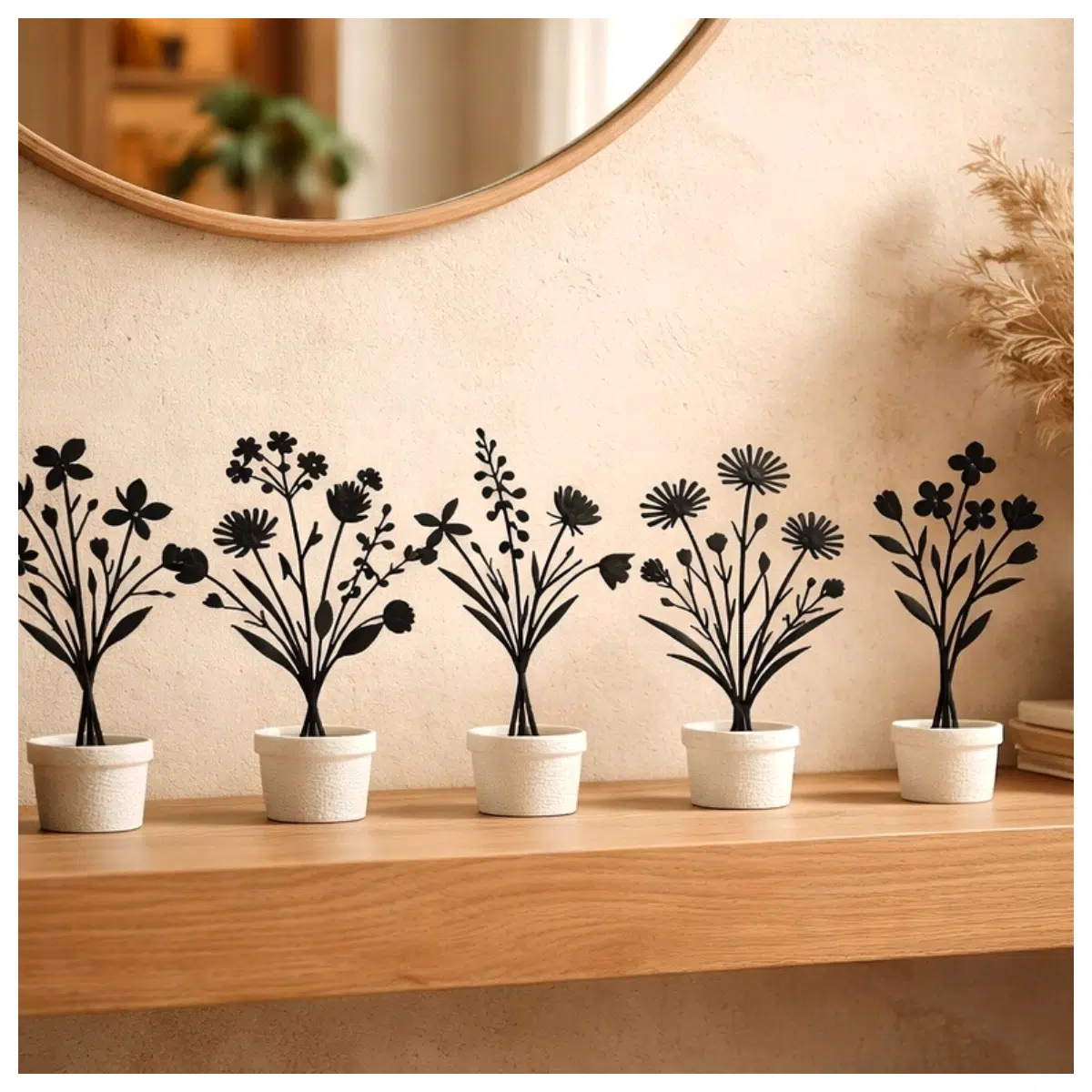 Minimalist Plant Silhouette Wall Decor Wall Art Stickers Modern Home Decor Indoor Wall Art Plant Wall Art Canvas Prints