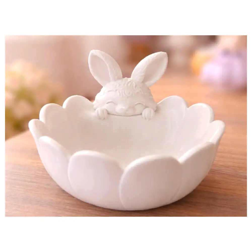 Easter Bunny Bowl Decoration Festive Display Creative Pot Spring Gift Flowers Easter Basket Decor