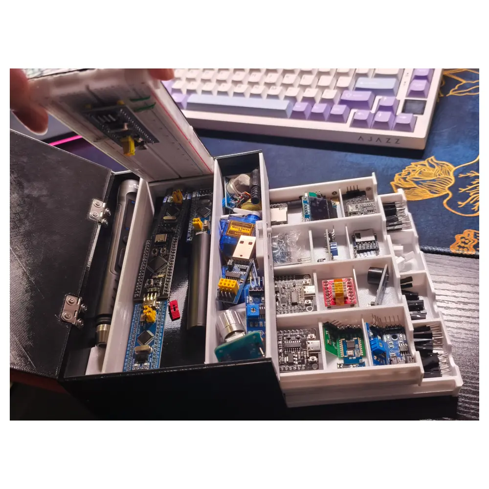 Electronics Organizer Box Electronic Hobbyists Parts Storage Container Anti Bend Anti Tip Storage Accessories