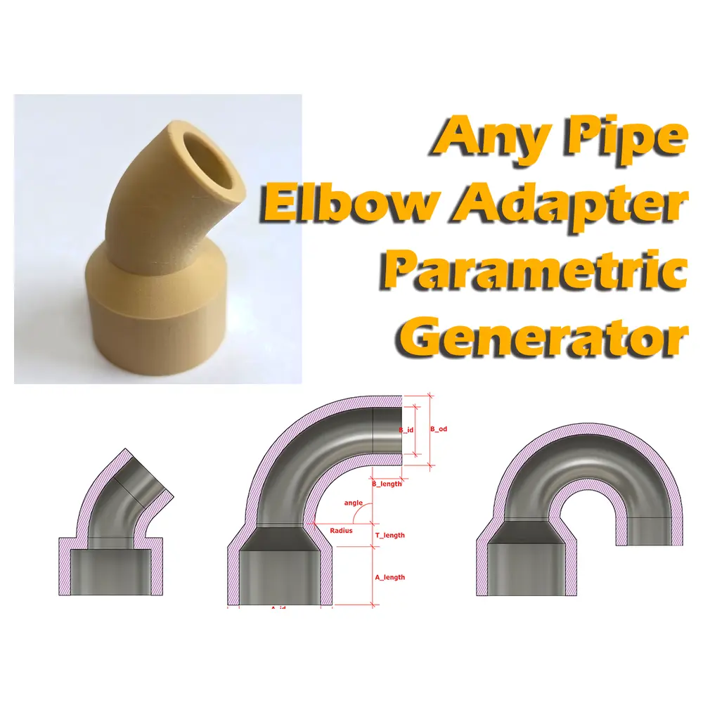 Pipe Elbow Adapter Parameters Dimensions Fittings Connection Accessories Pipe Adapters Elbow Fittings