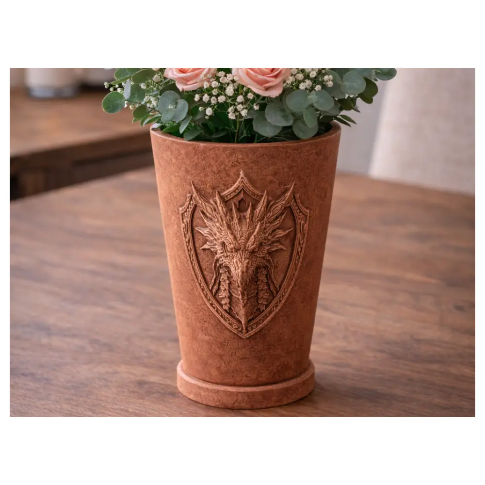 Dragon Pattern 3D Printed Vases Dragon Art Decor Tabletop Sculpture Creative Gift 3D Printed Flowers