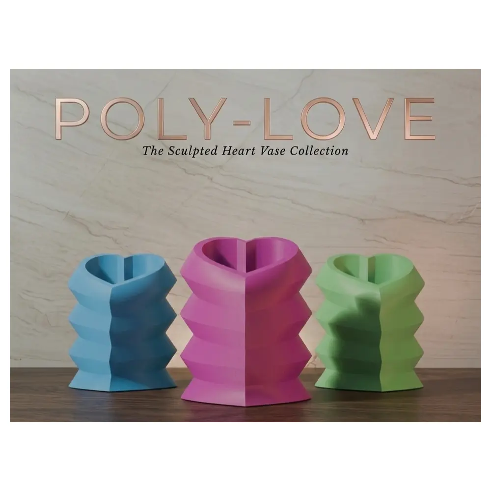 Poly Vase 3D Printing Model Print Vase Decorative Flower Pot Desk Ornament Easy Print