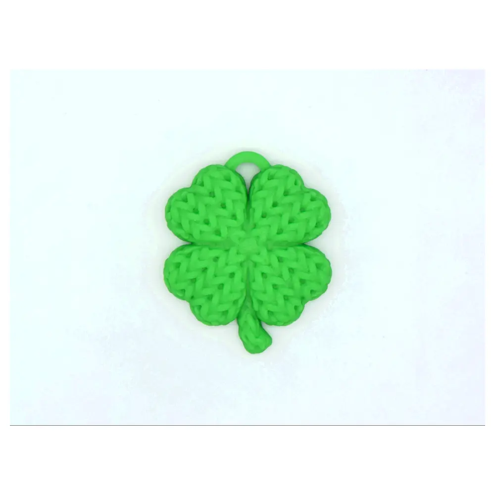 Knitted Four Leaf Keychain Handmade Craft DIY Decoration Gift Lucky Charm