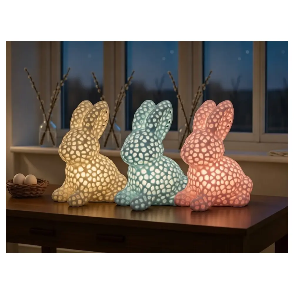 Easter Bunny Candlestick Decoration Festive Setting Candle Holder Creative Gift