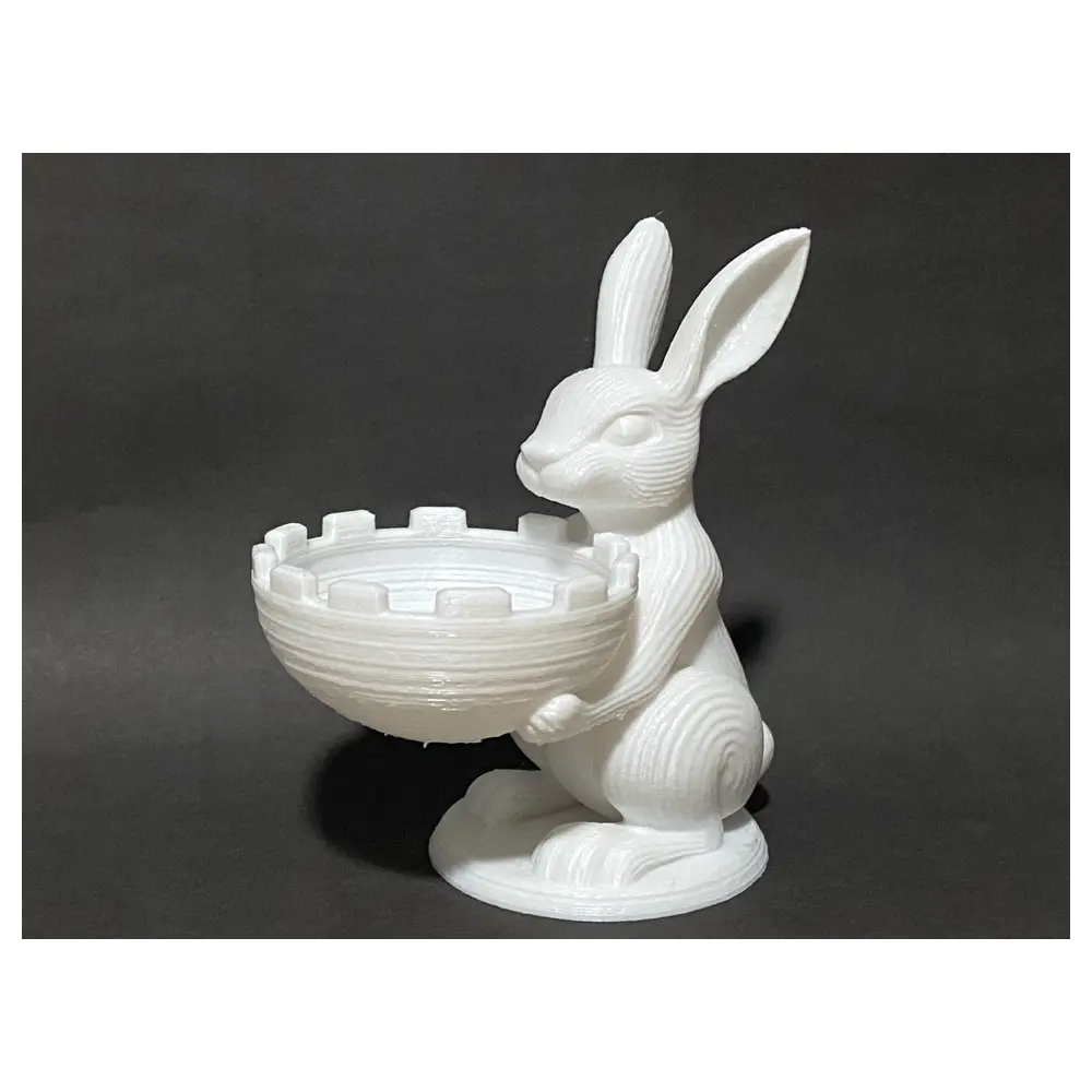 Ribbed Easter Bunny Bowl Pet Bowl Ceramic Bowl Rabbit Supplies Ribbed Bunny Feeding Dish Decorative Bowl