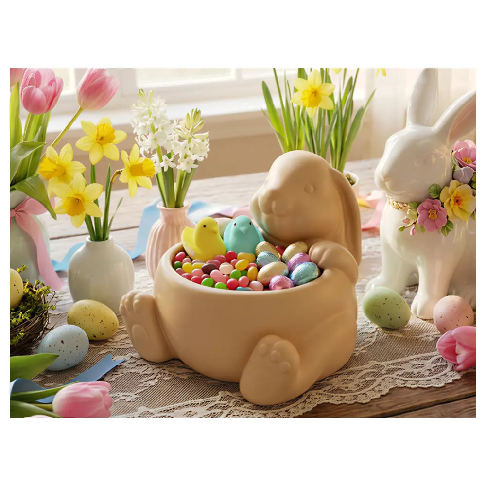 Bunny Candy Bowl Sweet Treat Container Kids Toy Snack Dish Candy Box Creative Gift