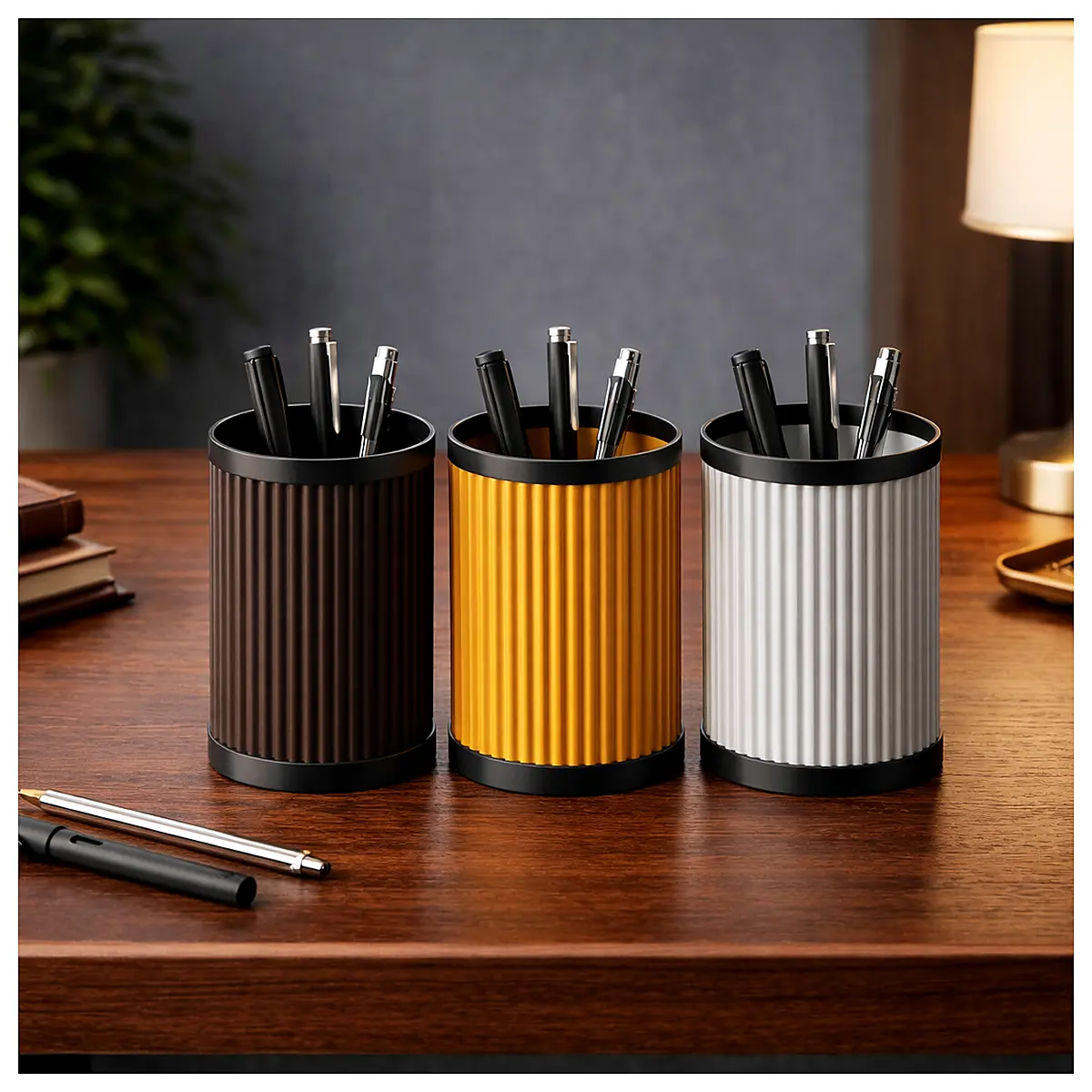 Modern Industrial Pattern Desktop Organizer Desktop Storage Organizing Tools Multi Functional Storage Box Office Desk Accessories