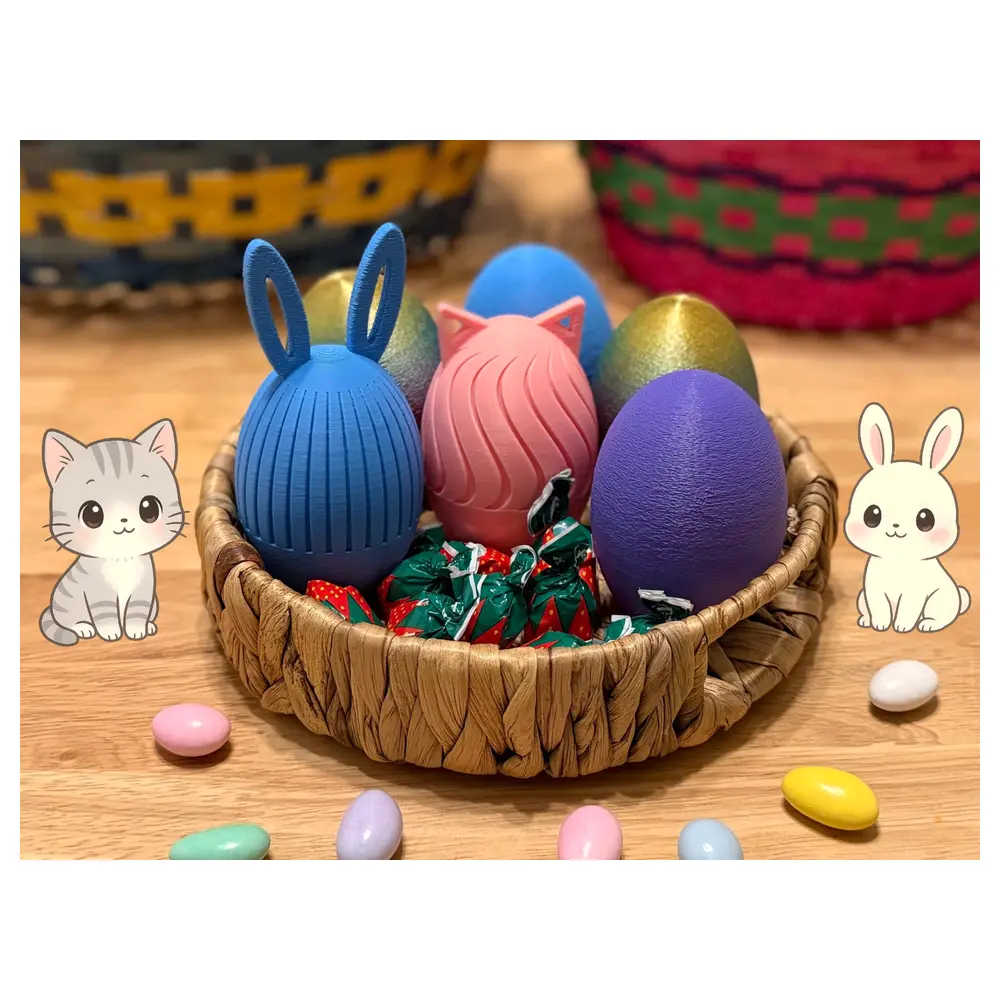 Cute Easter Egg Containers Cat Ears Bunny Ears Decoration Festive Gift Creative Gift Box Multi functional