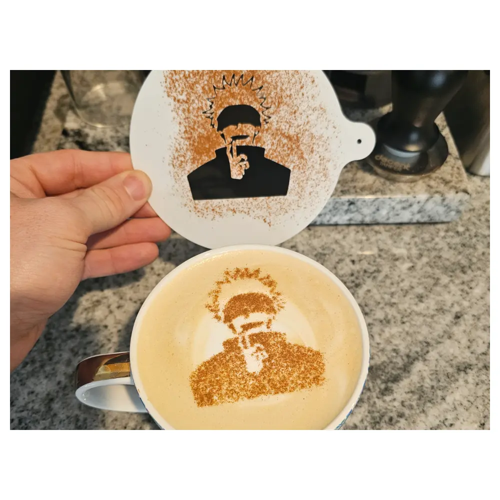 Wota Gokujo Five Eyes Latte Art Template Design Templates Creative Assets Anime