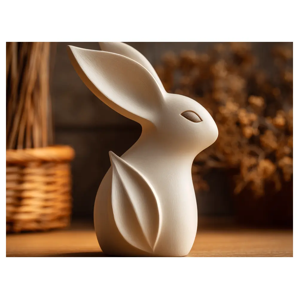 Leaf Shape Minimalist Easter Rabbit Sculpture Decoration Easter Decor Holiday Gift Creative Figurine