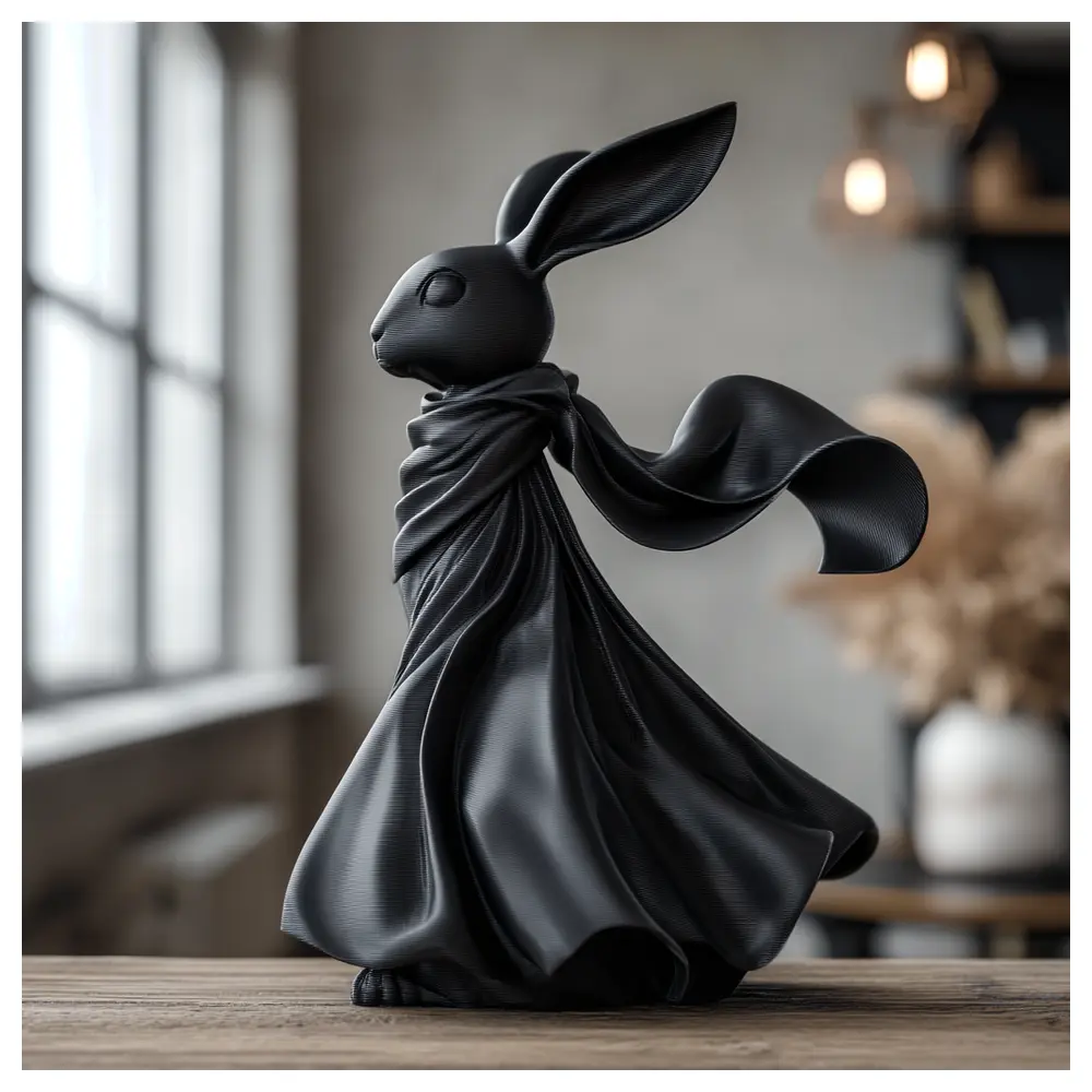 Velvet Shadow Rabbit Sculpture Art Decor Home Decoration Halloween Gift Figurine Ornament Decorative Accent
