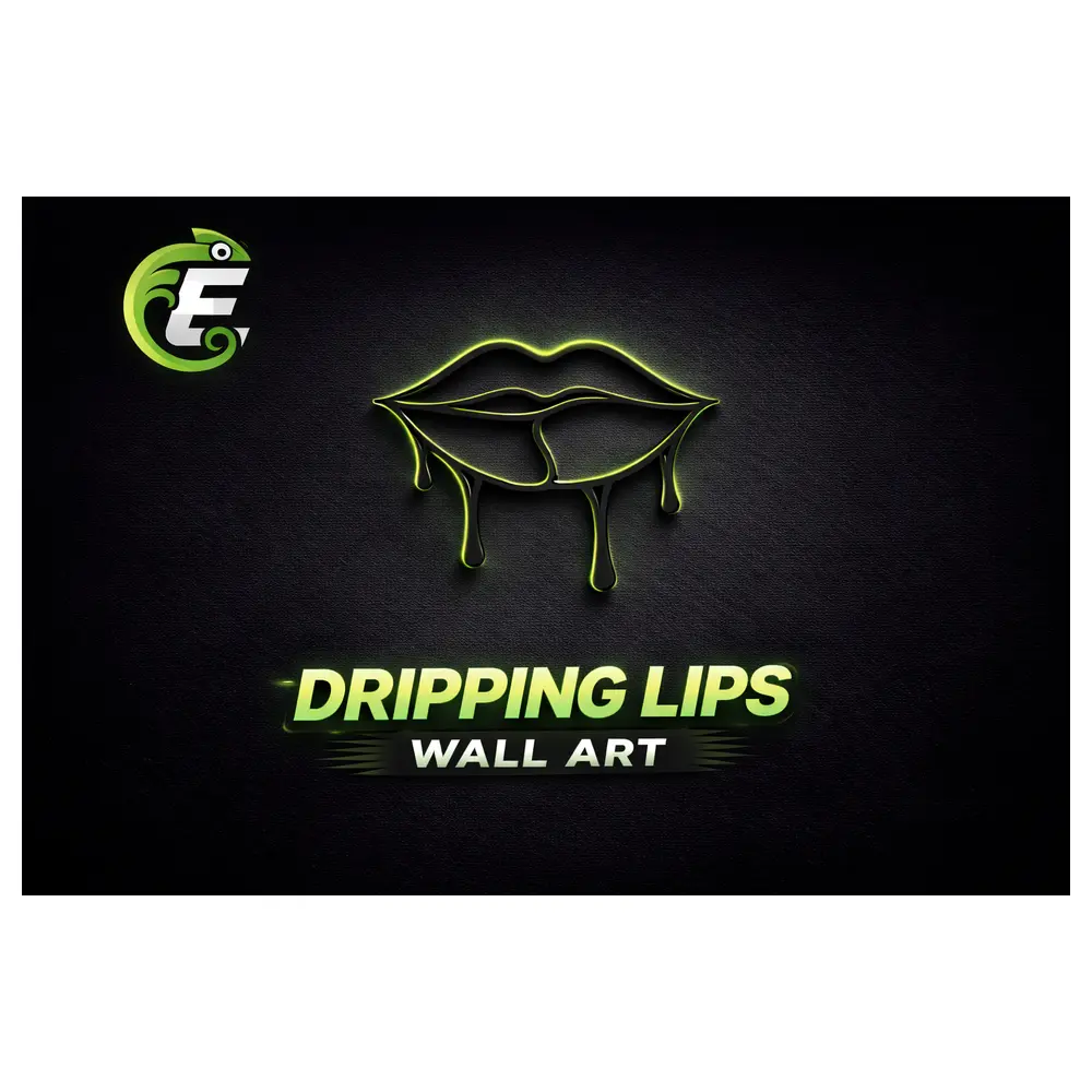 Lip Shape Mural Art Painting Wall Decor Abstract Art Drops Wall Hanging Modern Decoration Dripping Mural
