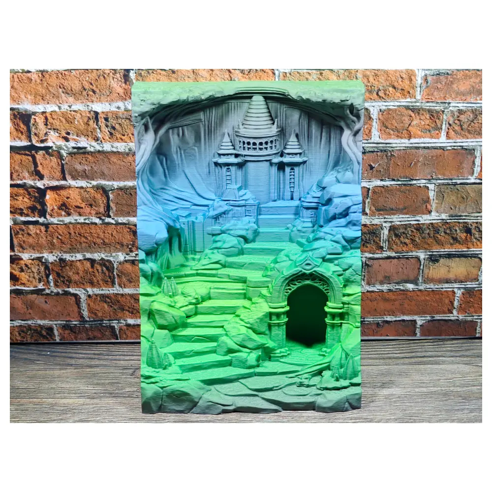 3D Hidden Cave Temple Pet Box Background Board Pet Display Decoration Reptile Scene Backdrop 3D Model