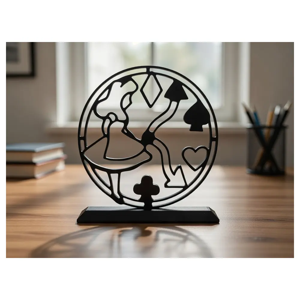 Alice in Wonderland Silhouette Figurine Desktop Decor Wonderland Theme Shadow Art Desktop Ornament