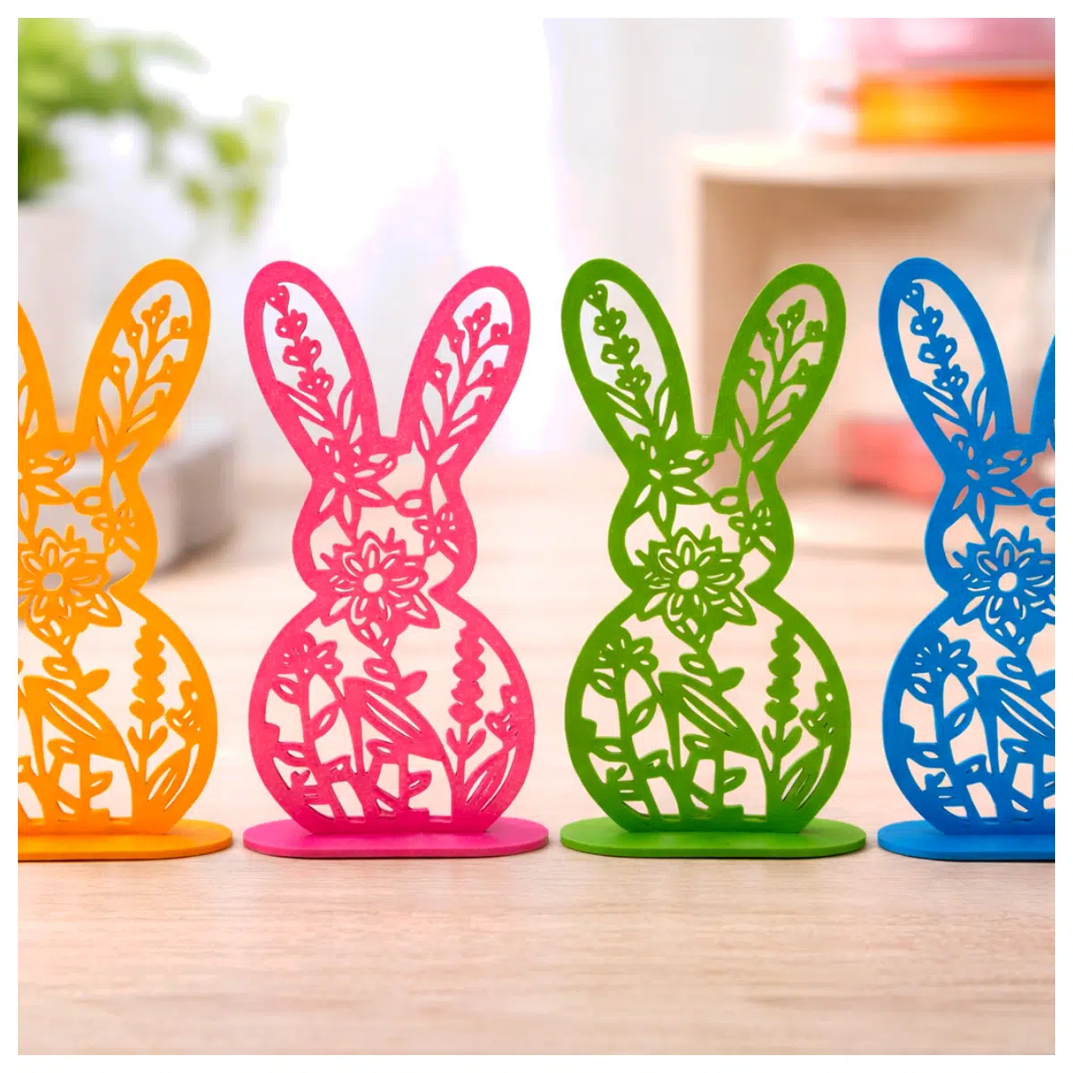Easter Bunny 3D Floral Silhouette Cutout Easter Decoration Festive Silhouette Easter Gift