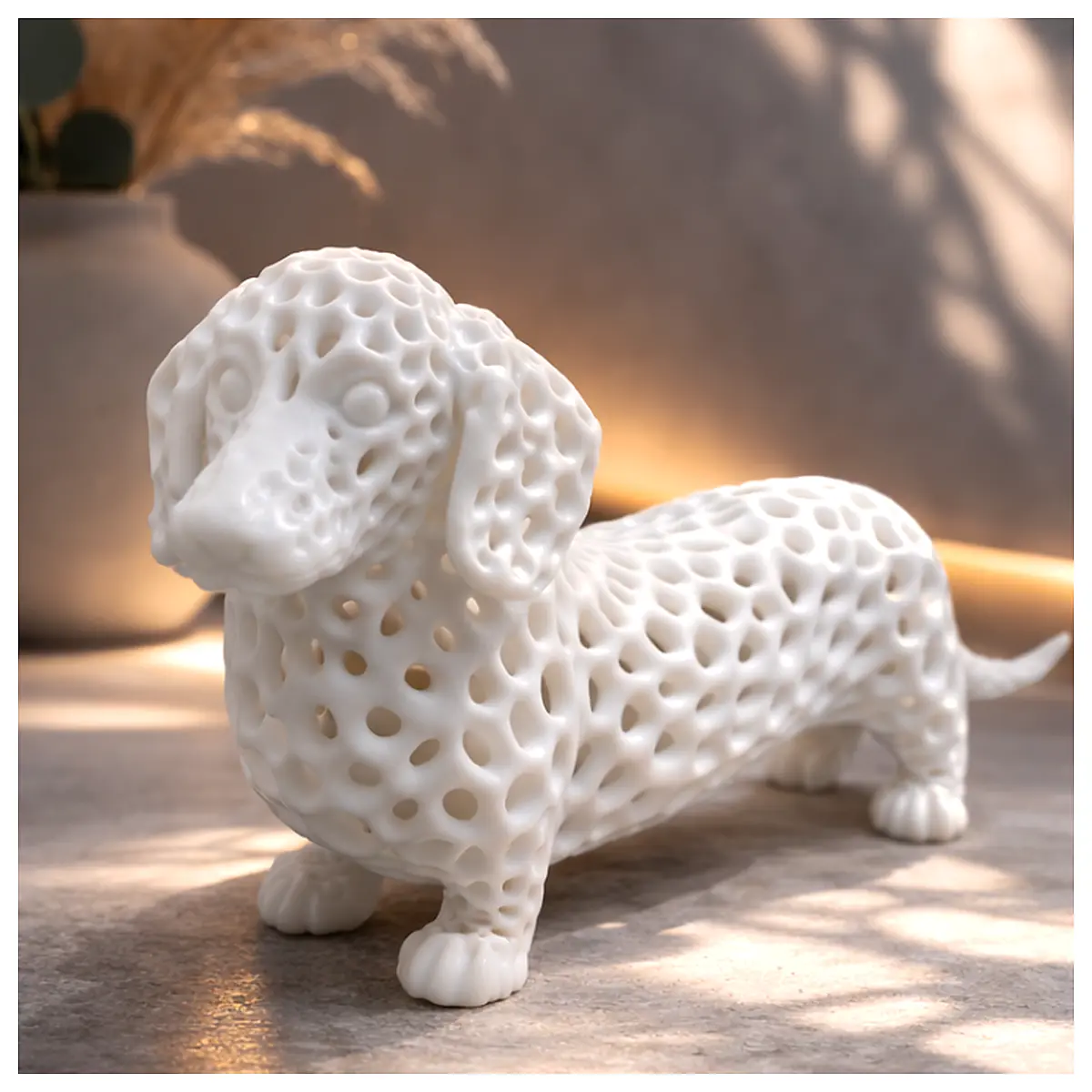 Modern Checkered Dachshund 3D Decor Stylish Personalized Pet Wall Decor Wall Stickers Decorative Art