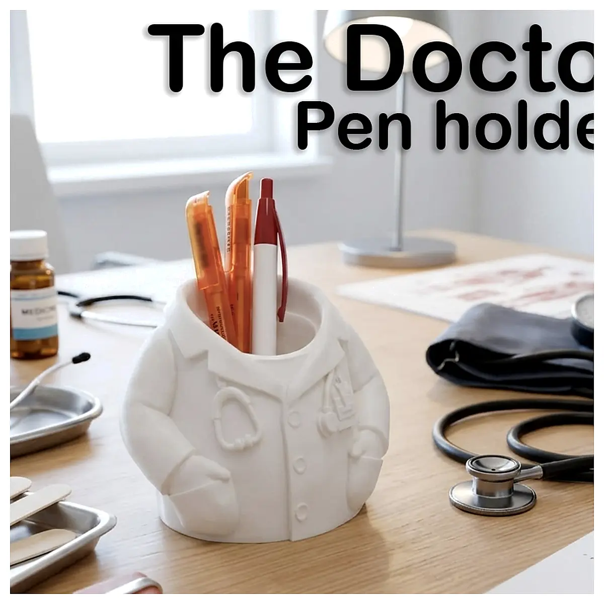 Doctor s Coat Pen Holder Desk Organizer Office Desk Storage Pen Stand Multi functional Desktop Accessories