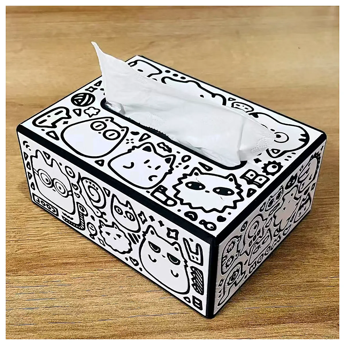White Comic Scrapbook Box Graffiti Style Cartoon Box Creative Gift Decoration Paper Box Wholesale Retail