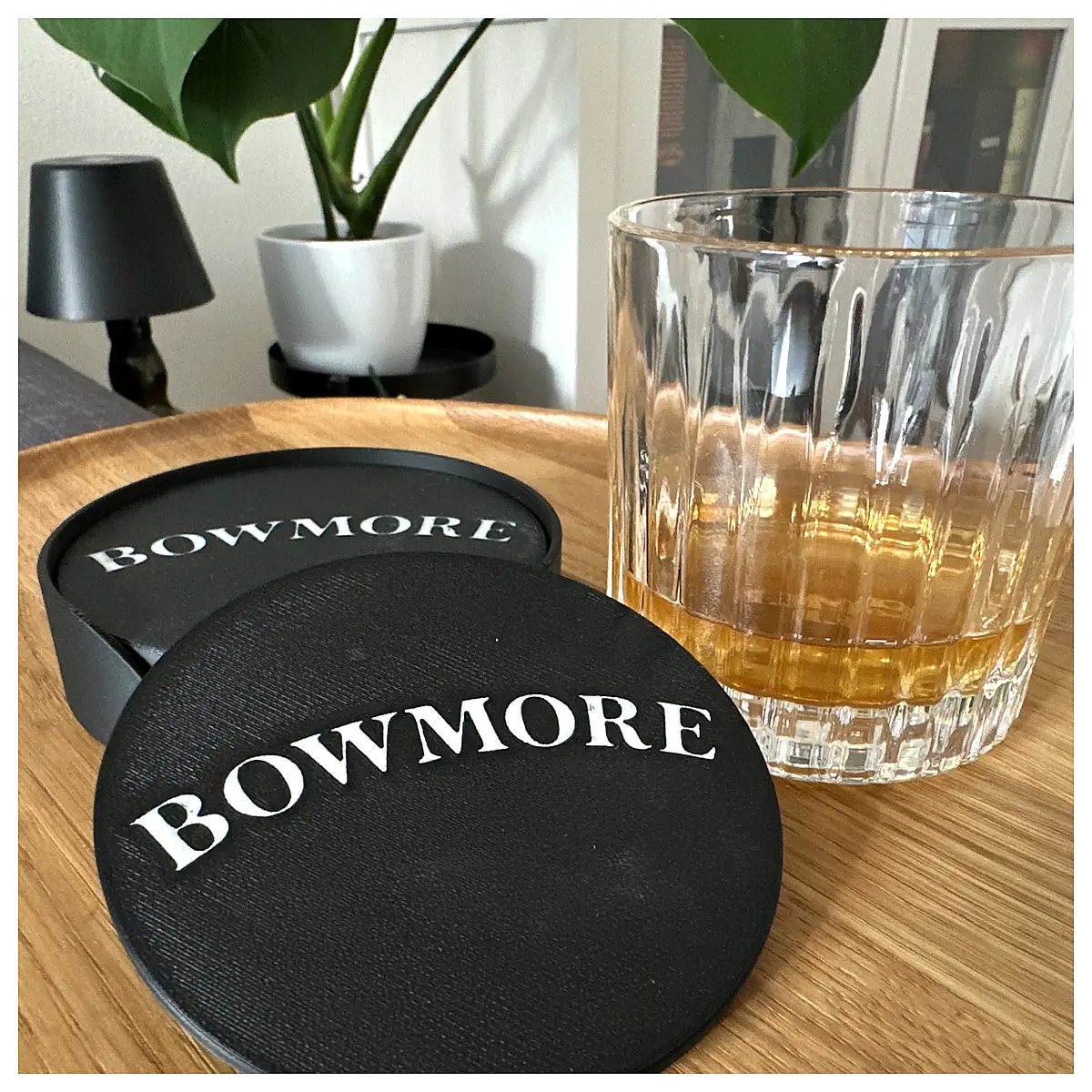 Bowmore Coasters Set Drink Protection Anti Spill Absorbent Barware Coasters Whisky Accessories