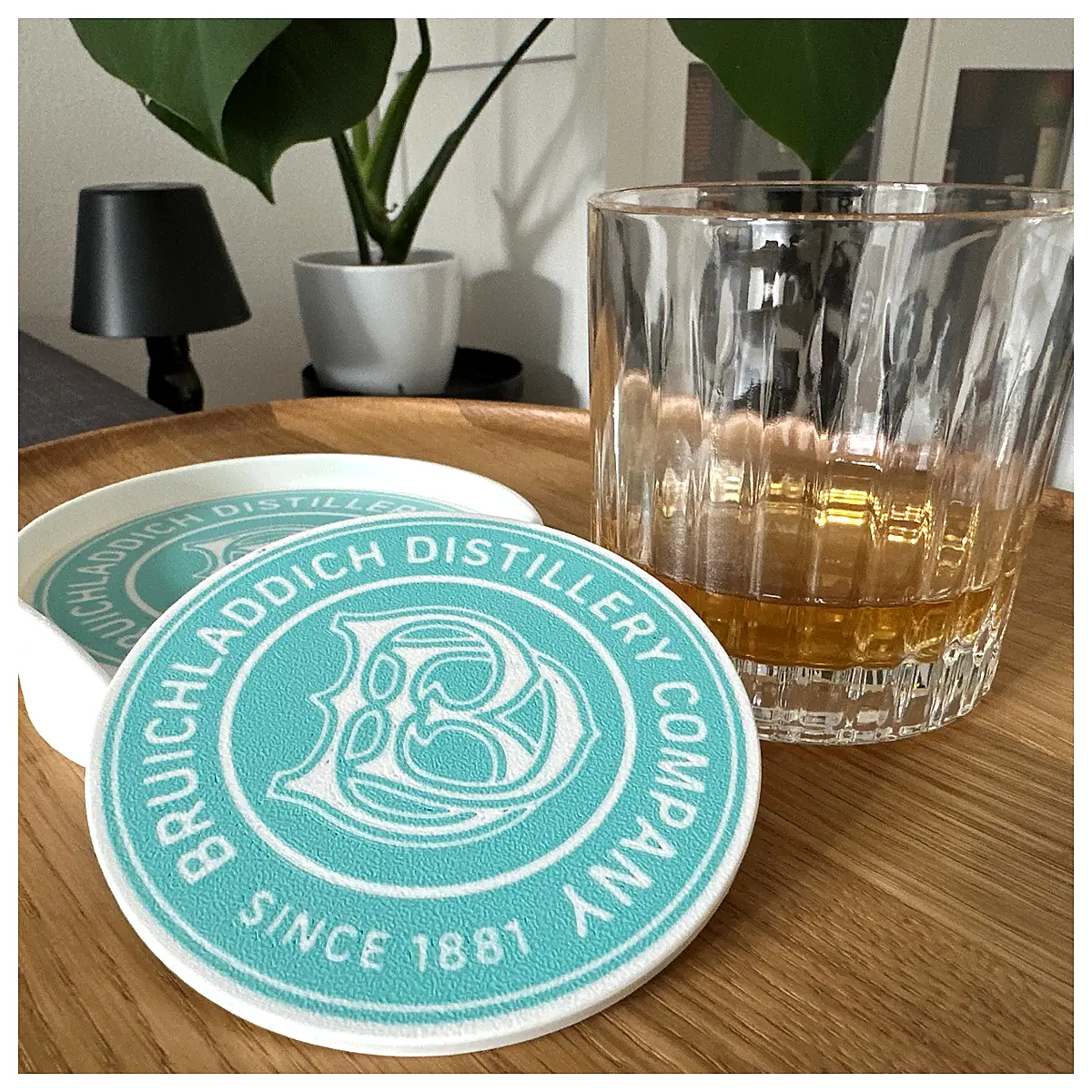 Whiskey Coasters Tabletops Spill Proof Rubber Drinkware Home Decor Accessories