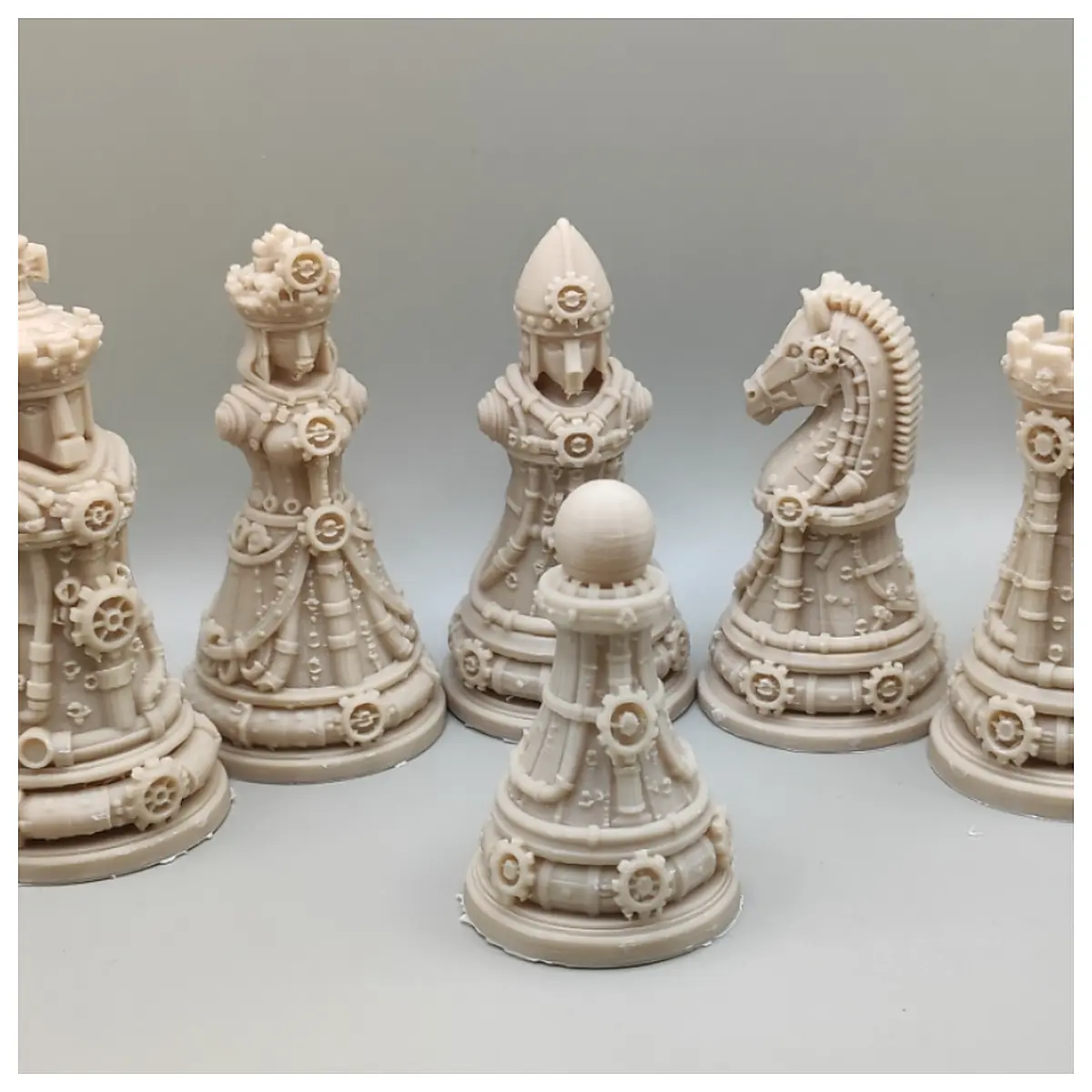 Steampunk Chess Set Mechanical Board Gear Chess Pieces Tabletop Game Chess Toys Game Accessories