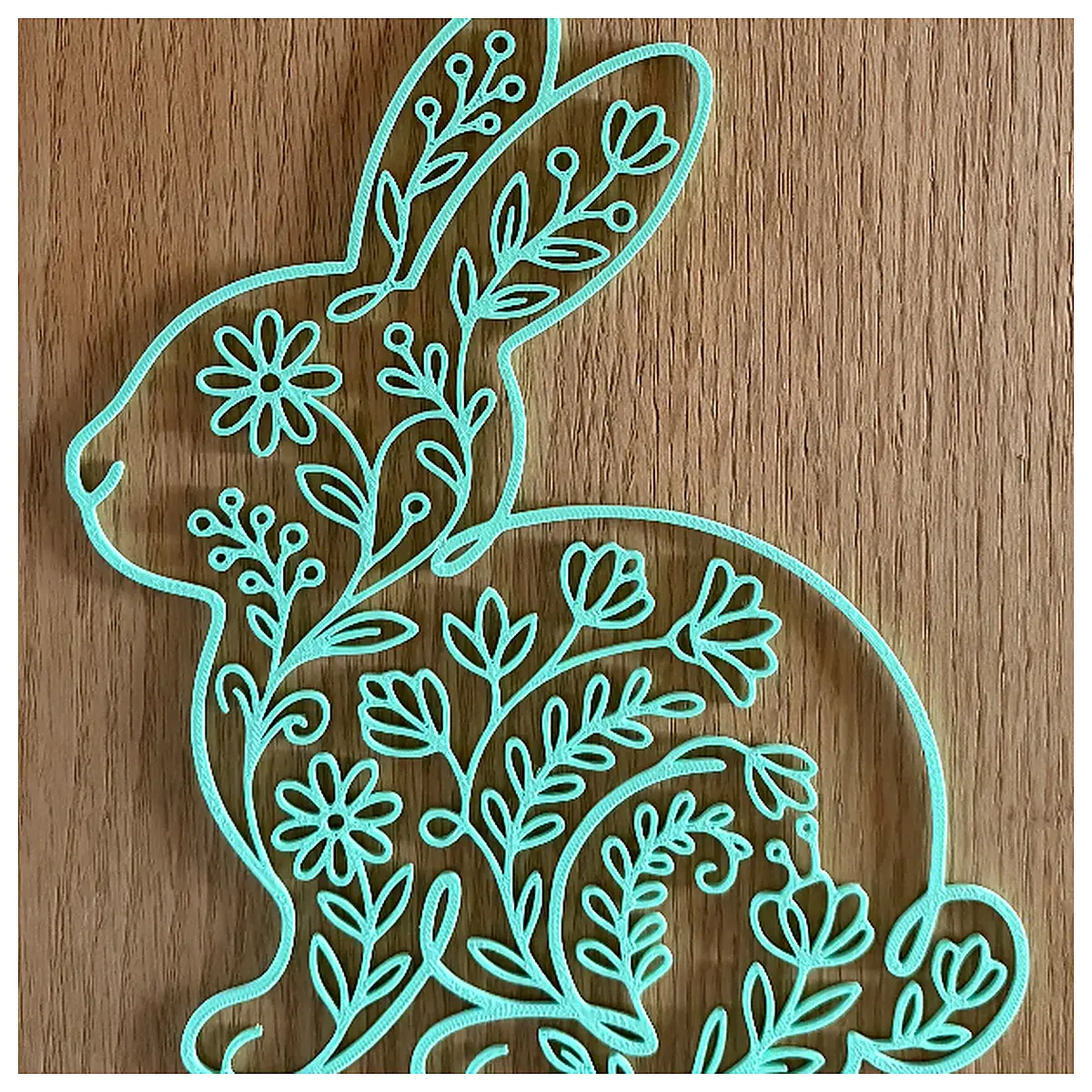 Floral Easter Bunny Window Decals Line Art Decorative Stickers Easter Decorations Festive Wall Art