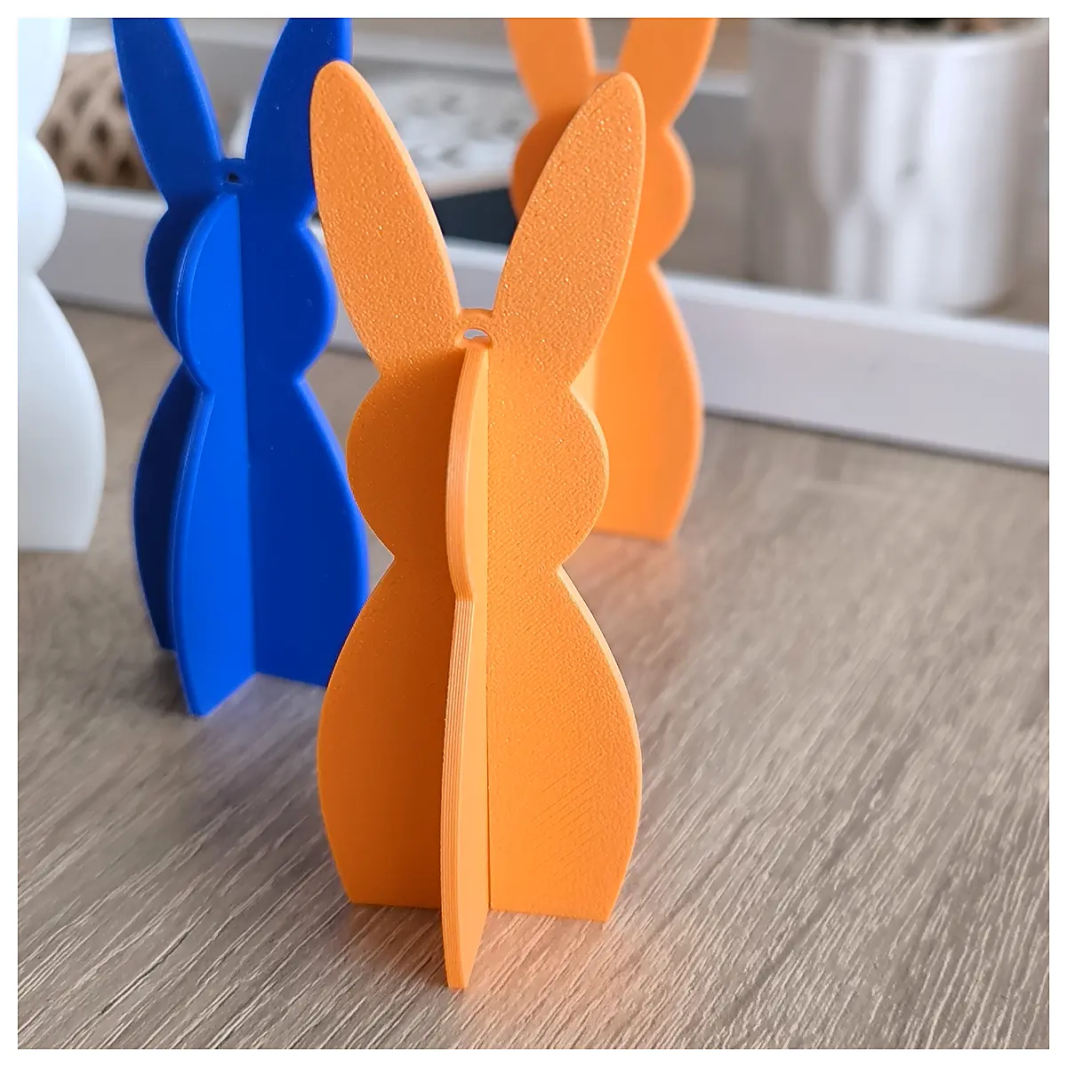 Easter Bunny 3D Model Set 2 Piece Print Decor Toy Holiday Gift Creative Design