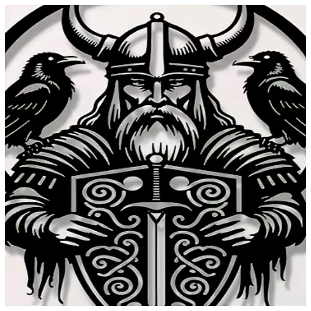 Rune Badge Norse Shield Raven Shield Collectible Commemorative Culture Awards