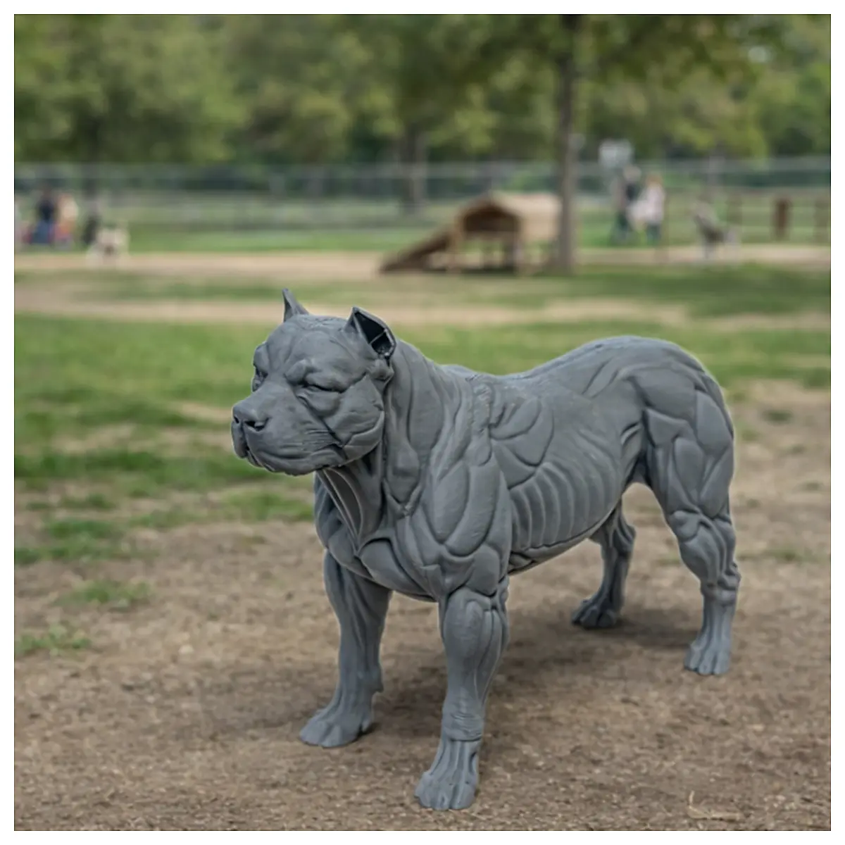 Realistic Muscle Bulldog Model Paintable Muscle Action Toy Pet Simulation Replacement Parts